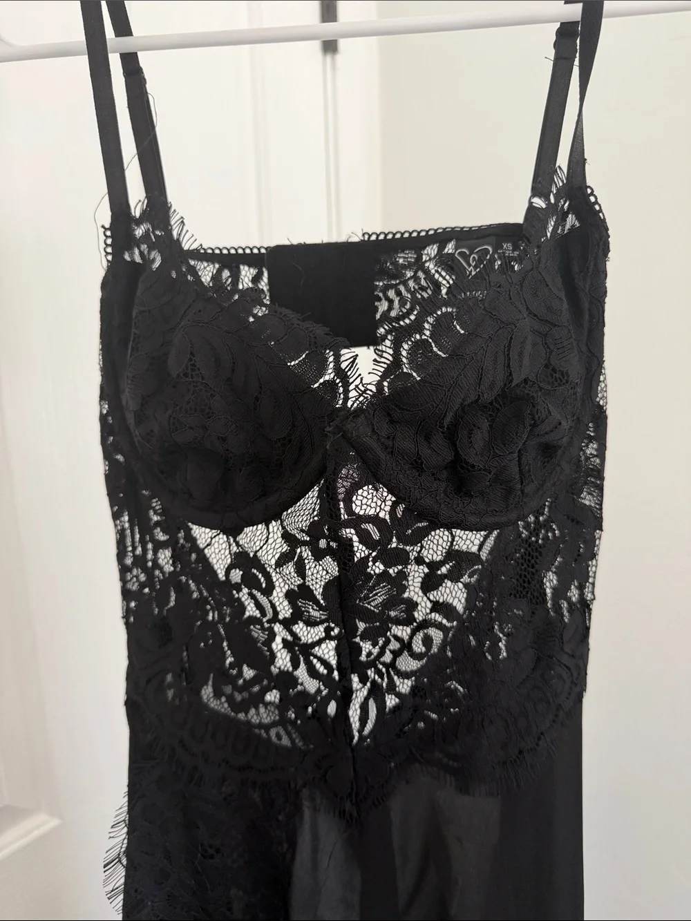 Windsor Black Lace Corset Formal Maxi Dress – XS – NEW